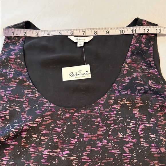 Reitmans Top Blouse Tank Top Black and Purple Sleeveless Satin Women's Size XL - Picture 6 of 10